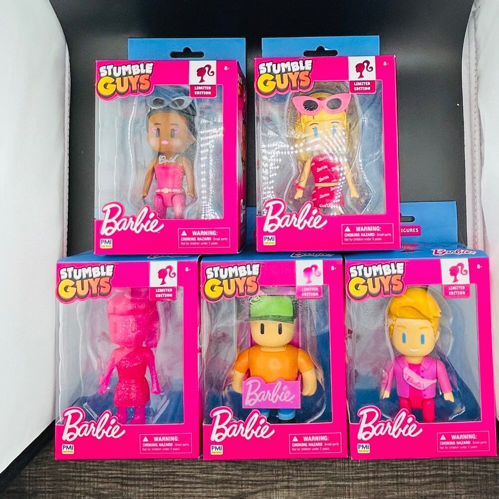 STUMBLE GUYS Barbie 4" Action Figures Set of 5 Limited Edition New In Box